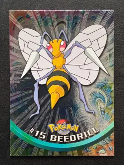 2000 Pokemon Topps Series 1 - Black Logo - Sunrays Foil - Beedrill #15 - NM/LP - Image 1