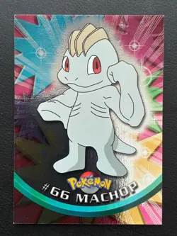 2000 Pokemon Topps Series 1 - Blue Logo - Silver Foil - Machop #66 - NM/LP - Image 1