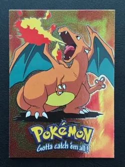 1999 Pokemon Topps Movie Edition - Black Logo - Silver Foil - Charizard #E6 - NM - Image 1