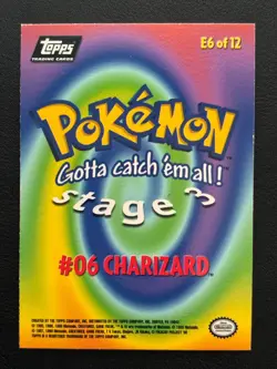 1999 Pokemon Topps Movie Edition - Black Logo - Silver Foil - Charizard #E6 - NM - Image 2