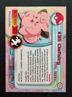 2000 Pokemon Topps Series 1 - Blue Logo - Silver Foil - Clefairy #35 - NM/LP - Image 2