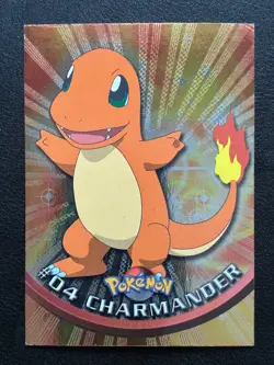 2000 Pokemon Topps Series 1 - Black Logo - Sunrays Foil - Charmander #04 - MP - Image 1