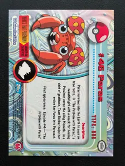 2000 Pokemon Topps Series 1 - Blue Logo - Silver Foil - Paras #46 - NM/LP - Image 2