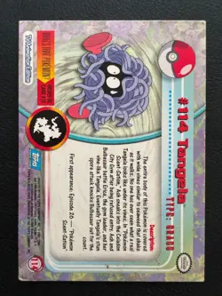 2000 Pokemon Topps Series 2 - Blue Logo - Silver Foil - Tangela #114 - LP/MP - Image 2