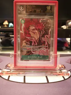 BGS 10 BLACK LABEL ONE PIECE Eustass Kid SR PAR Jap Romance Dawn OP01-051 - Image 1