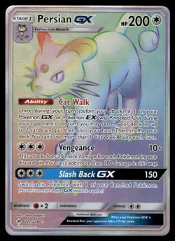 Pokemon Cards Persian GX 227/214 Unbroken Bonds Rare Rainbow NM - Image 1