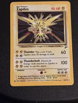 Vintage Zapdos holo Rare card from base set near mint condition! - Image 1