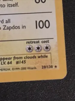Vintage Zapdos holo Rare card from base set near mint condition! - Image 5