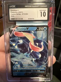Greninja V 073/264 Swsh08: Fusion Strike Holo CGC Gem Mint 10 Pokemon TCG Card - Image 1