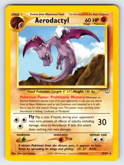 Aerodactyl 15/64 Neo Revelation Pokemon Card TCG Nintendo Vintage WOTC Rare - Mp - Image 1