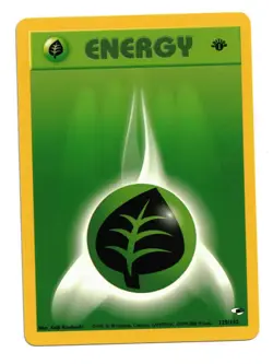Pokemon Card: Grass Leaf Energy 129/132 1st Edition Gym Heroes Set Vintage! NM - Image 1