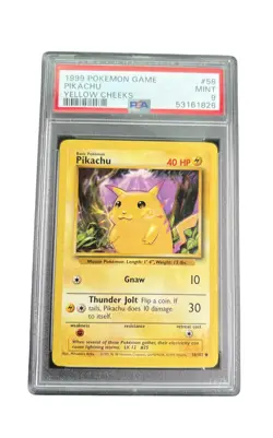 PSA 9 Base Set Unlimited Pikachu English 1999 Pokemon Card Yellow Cheeks - Image 1