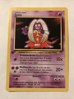 Pokemon TCG Jynx Base Set 31/102 Regular 1st Edition Uncommon Spanish Card - Image 1