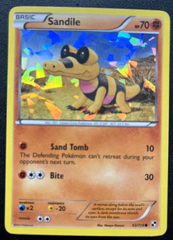 Sandile Pokemon 063/114 Cracked Ice Holo Pokemon TCG Card - Image 1
