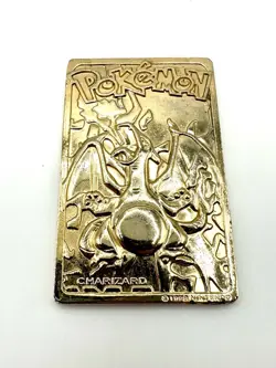 Pokemon 23K Gold Plated Trading Card Charizard Burger King With COA Heavy Played - Image 2
