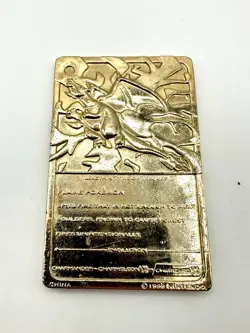 Pokemon 23K Gold Plated Trading Card Charizard Burger King With COA Heavy Played - Image 3