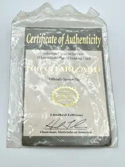 Pokemon 23K Gold Plated Trading Card Charizard Burger King With COA Heavy Played - Image 5