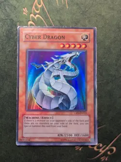 CRV-EN015 Cyber Dragon Super Rare UNL Played YuGiOh Card - Image 1