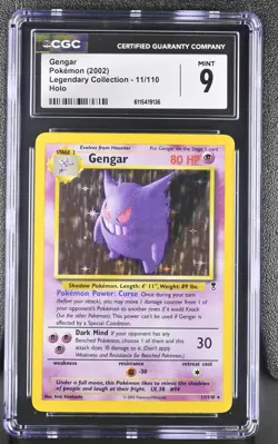 CGC 9 MINT Gengar 2002 Legendary (Collection) 11/110 Holo Pokemon Card - Image 1