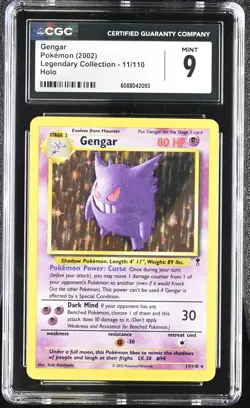 CGC 9 MINT Gengar 2002 Legendary (Collection) 11/110 Holo Pokemon Card - Image 1