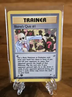 BLAINE'S QUIZ #1 097/132 Gym Heroes 1st Edition Pokemon Card Rare WOTC NM - Image 3