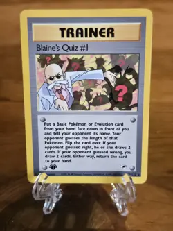BLAINE'S QUIZ #1 097/132 Gym Heroes 1st Edition Pokemon Card Rare WOTC NM - Image 5