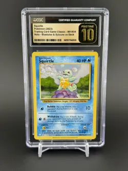 CGC PRISTINE 10 Squirtle 001/034 Trading Card Game Classic Holo (2023) - Image 1