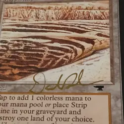 MTG Strip Mine Antiquities *AUTOGRAPHED BY Daniel Gelon* Variant 82a *VINTAGE* - Image 2