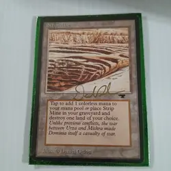 MTG Strip Mine Antiquities *AUTOGRAPHED BY Daniel Gelon* Variant 82a *VINTAGE* - Image 4
