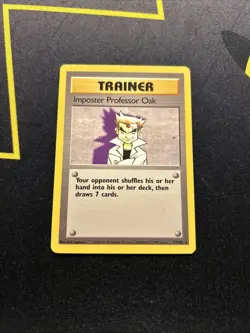 Imposter Professor Oak 73/102 MP -Vintage Rare Pokemon Card- Base Set (7q) - Image 1