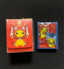 Pokemon TCG Poncho Pikachu Gyarados & Magikarp Sleeve Deck Shield set sealed - Image 1