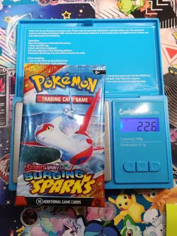 22.6g VERY HEAVY Pokemon TCG: Scarlet and Violet Surging Sparks Booster Pack - Image 1