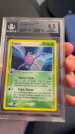 2004 Pokemon Crobat 3/101 Holo EX Hidden Legends PRINT ERROR BGS 8.5 NM-MT+ PSA - Image 2