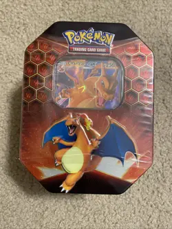 Pokemon TCG Hidden Fates Tin Charizard GX Factory Sealed Spanish - Image 1