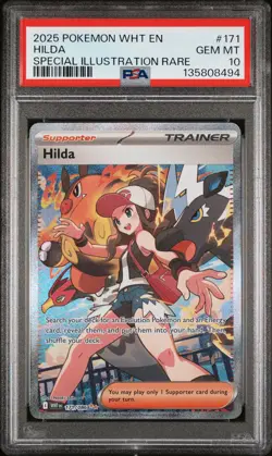 2025 Pokemon Wht En-White Flare #171 Hilda Special Illustration Rare PSA 10 - Image 1