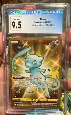 CGC 9.5/ Gem Mint 10 Pokemon Mew Celebrations Gold #025 025/025 Old Label - Image 1
