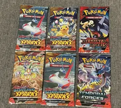 Pokemon TCG Surging Sparks Assorted Booster Packs Lot Of 6 New Sealed Temporal - Image 1