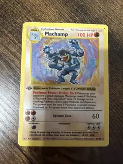 Vintage 1998 Pokemon - Base Set - Machamp - 8/102 Holo 1st Edition - Image 1