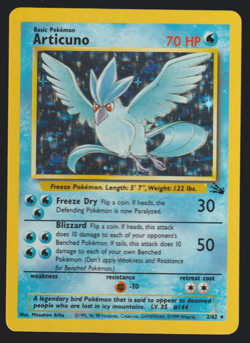 Articuno HOLO 2/62 1999 Pokemon Fossil VINTAGE - Image 1