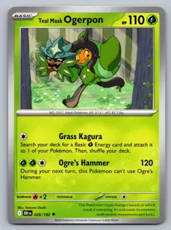 Pokemon TCG SV10: Destined Rivals Teal Mask Ogerpon 026/182 - Image 1