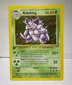 Nidoking 011/102 Base Set Holo 1st Edition GERMAN Pokemon TCG Rare NM - Image 1