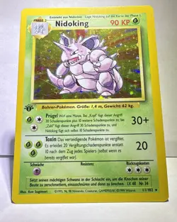 Nidoking 011/102 Base Set Holo 1st Edition GERMAN Pokemon TCG Rare NM - Image 5