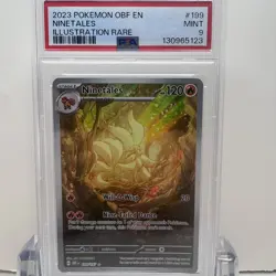2023 POKEMON OBF EN-OBSIDIAN FLAMES ILLUSTRATION RARE #199 NINETALES PSA 9 MINT - Image 1