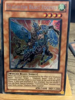 Carte Yu Gi Oh Gladiator Beast Equeste LCGX EN251 1st Edition Secret Rare - Image 2