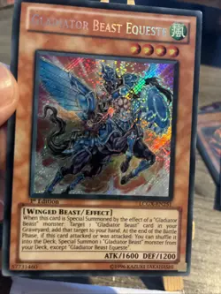 Carte Yu Gi Oh Gladiator Beast Equeste LCGX EN251 1st Edition Secret Rare - Image 4