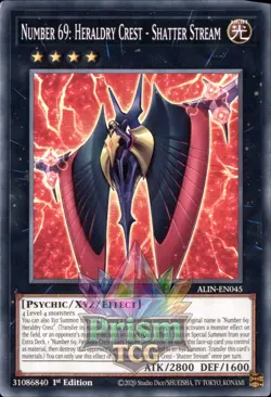 1st ed Number 69: Heraldry Crest - Shatter Stream common ALIN-EN045 Yugioh - Image 1