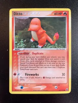 2005 Pokemon Card EX Delta Species Ditto Charmander #61/113 LP - Image 1