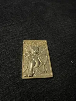 Vintage 1999 Burger King Pokemon 23k Gold Plated Mewtwo Collectible Card - Image 1