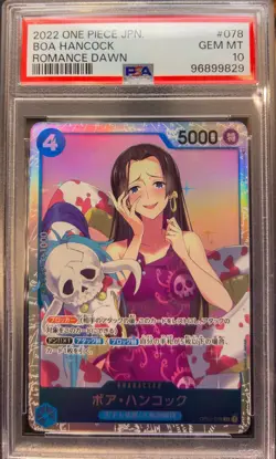 PSA 10 Boa Hancock OP01-078 Romance Dawn SR Japanese One Piece Card - Image 1