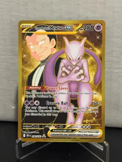 Pokemon TCG Mewtwo EX Team Rockets Hyper Rare Card 240/182 Destined Rivals - Image 1